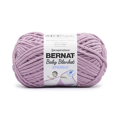 Image of Bernat Baby Blanket Sparkle Planetary Purple Yarn - 1 Pack of 10.5oz /300g - Polyester - #6 Super Bulky - 220 Yards - Knitting & Crochet