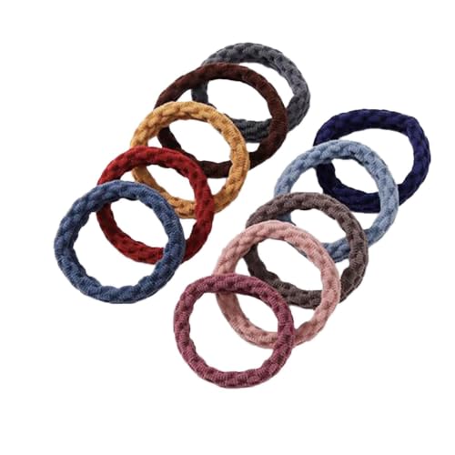 Large Seamless Hairbands, 10 Pack 2 Inch Cotton Thick Soft Elastic Ponytail Holders for Thick Hair Women Men,colorful 1