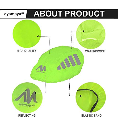 image for ayamaya Bike Helmet Rain Cover with Reflective Strip[2 Pack], High Vis