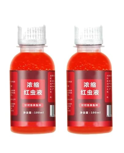 NGPCLYINYI 2PCS Red 40 Fishing Liquid, Red Ink Fishing,Fishing Bait,Red Fish attractants, Fishing Liquid Bait, Bait Fish Additive,Fish Lure Attraction Enhancer for Trout, Cod, Carp, Bass(100ml*2)