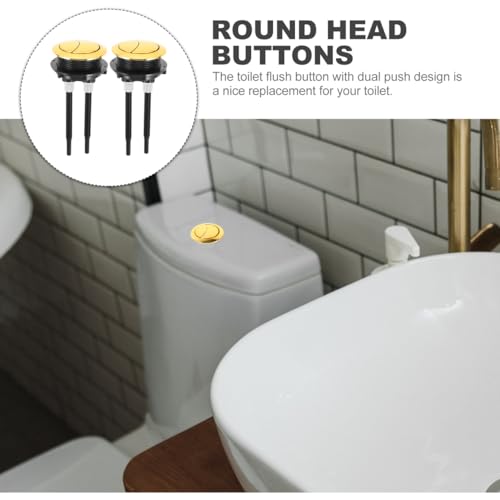 Angoily 2Pcs Toilet Push Button, 48mm Toilet Tank Button Dual Push Flushing Toilet Button, Dual Flush Toilet Water Tank Push Button, Toilet Tank Button Replacement