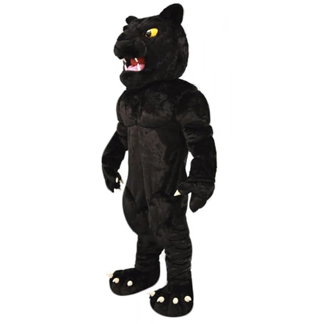 Fierce Black Panther Mascot Costume for Adults Men Women with Built-in Fan Inside the Head