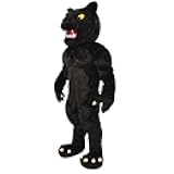 Eamior Fierce Black Panther Mascot Costume for Adults Men & Women with Built-in Fan Inside the Head