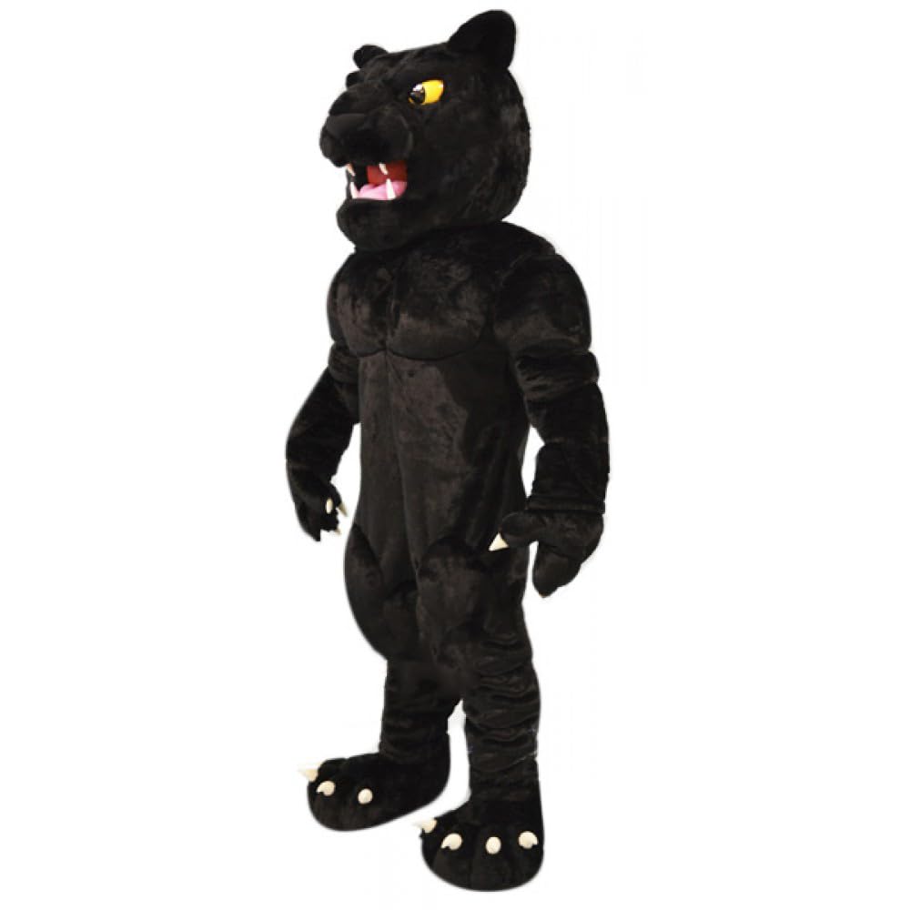 Fierce Black Panther Mascot Costume for Adults Men Women with Built-in Fan Inside the Head