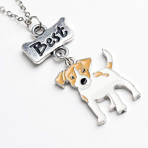 Harikaji Best Friend Necklaces,Lovely Dog Pendant Friendship Set Metal Necklace For Valentine's Day Present Birthday Christmas (Jack Russell) #TOP2