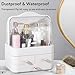 Makeup Organizer and Storage for Vanity with Lid and Drawers, Waterproof and Dustproof Portable Skincare Cosmetics Boxes, Makeup Caddy Holder for Vanity Countertop, Bathroom, Dresser, Bedroom