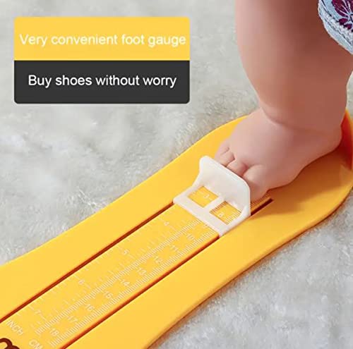 Cartoon Bear Baby Shoe Sizer! Toddler & Kids Home Foot Measuring Device! Buy Shoes Online With An Accurate Measurement Chart! (Yellow) #TOP3