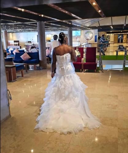 Sweetheart White Wedding Dresses for Bride Long Mermaid Lace Bridal Gown2