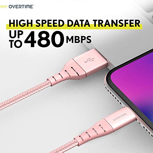 Overtime Iphone Charger Set, Apple Mfi Certified Lightning Cable With Dual Usb Wall Adapter 2.4 Amp Compatible W/Iphone 11 Pro Max Xs Xr X 8 7 6S 6 Plus Se Airpods Ipad (Rose Gold/Rose Gold, 10Ft) #TOP3