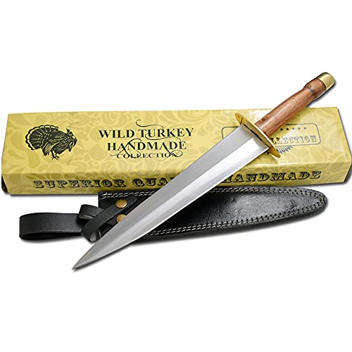 Wild Turkey Handmade Collection Full Tang Fixed Blade Arkansas Toothpick W/ Leather Sheath #TOP4