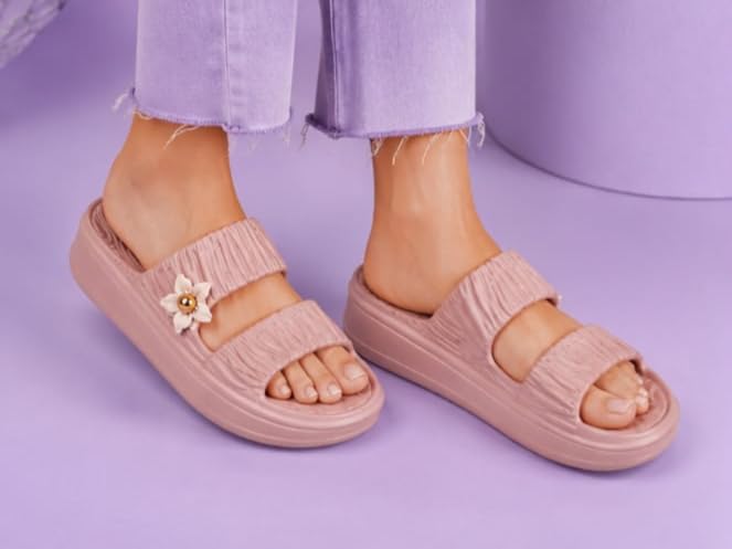 Image of Women's Stylish Casual Slippers | Comfortable Slip-On Sandals | Trendy Daily Wear Footwear and Lightweight