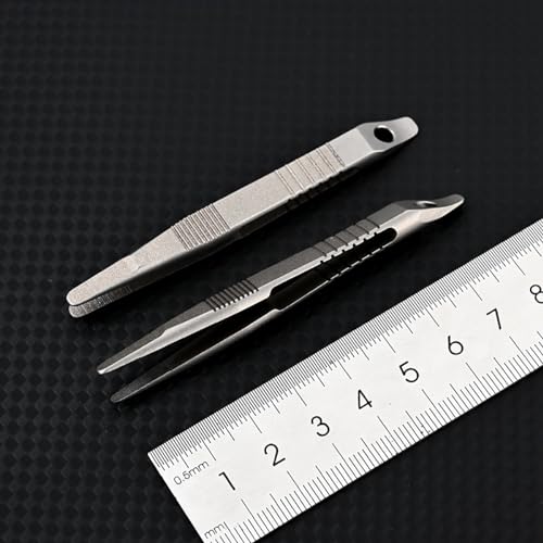 NHDT SW912 Small Titanium Tweezers Tool.Ultralight and Portable EDC Tweezers, Easy to Hold, And Use for Precision Splinter Removal or Holding Small Parts.