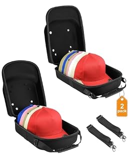 Set of 2 Hard Hat Travel Cases for Baseball Caps, Hat Storage Organizer