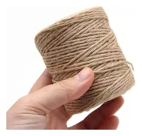 Rolo Fio De Juta Natural Com 100 Metros 2 Cabos Artesanato Fio Cru Decorativo