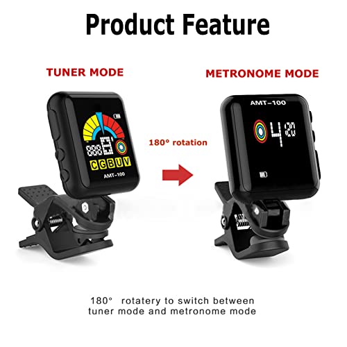 Lvpets Tuner Clip-On Metronome Usb Rechargeable Power Inside Color Screen With Included Charging Cable #TOP1