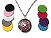 Diffuser Necklace Essential Oils pendant with 24" chain Aromatherapy and 5 washable pads, aroma aromatherapy Antique Silver round locket 1.25"