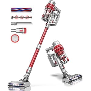 BuTure Akku Staubsauger 380W, Kabelloser Staubsauger 26000Pa, Akkustaubsauger mit Austauschbarer Akku 2600mAh…