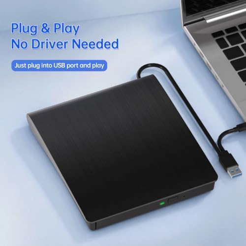 외장 블루레이 드라이브 USB-A 및 Type-C DVD CD 리더 라이터 맥 윈도우용 — 사진 6