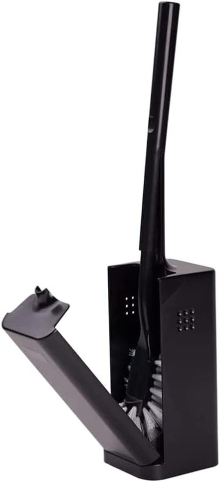 Toilet Brush Compact Freestanding Toilet Brush Set and Holder Bowl for Bathroom with Storage Box，for Brushs Holder Set(Black)