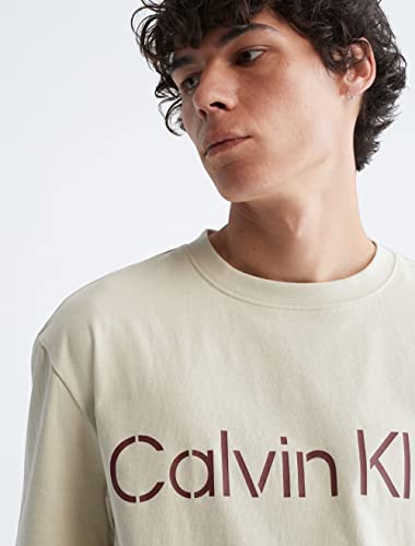 Calvin Klein Men's Stencil Logo Relaxed Tee, Asparagus Green #TOP2