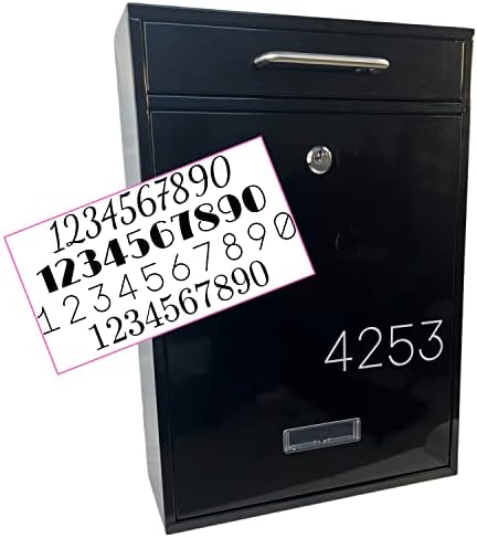 Large Lockable Wall Mounted Mailbox Includes Multiple House Numbers Sets! 4 Styles of Lettering to Suit Any Home Design Includes Easy Access Mail Hatch, Keys and mounting Hardware!