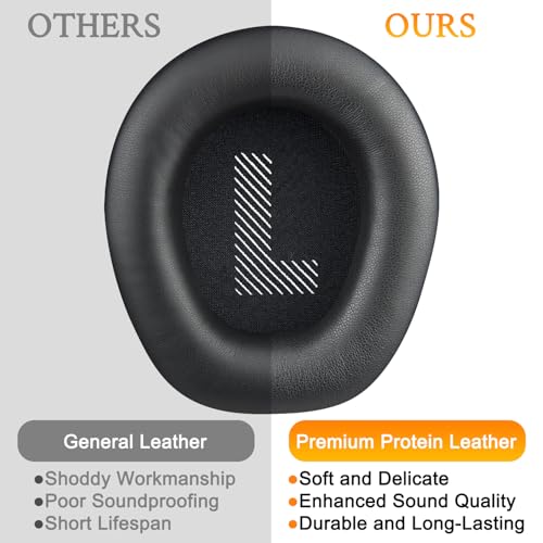 Image of SOULWIT Professional Replacement Earpads Cushions for JBL Quantum 100 /100X /100P /100M2 (Q100 /Q100X /Q100P /Q100M2), Quantum 350 (Q350) Headphones, Ear Pads with Softer Protein Leather - Black