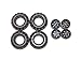 LEGO Parts and Pieces: Large Black Tire and Black Wheel Pack - 8 Pieces