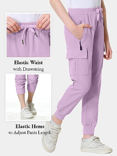 Image of EXARUS Girls Hiking Cargo Pants Joggers Teen Quick Dry Lightweight Slim Fit