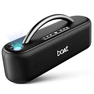 boAt Stone Lumos 60W Bluetooth Speaker w/ 7 LED Projection Modes, Hearables App Support, Dual EQs, Up to 9hrs of Playtime, TWS Feature, Built-in Mic, BT v5.3(Midnight Black)