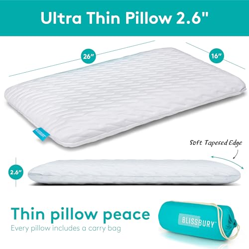 Blissbury SSP-W Stomach Sleeping Pillow - Thin Memory Foam Pillow thumb #1