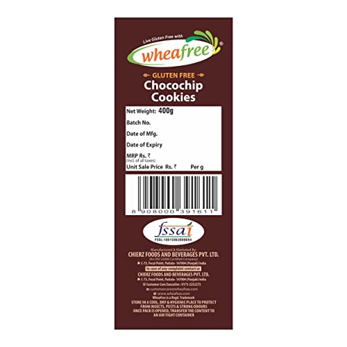 Image of Wheafree Gluten Free Chocochip Cookies - 400gm (Pack of 3) | Crispy & Crunchy | Best Tea Time Snacks | 100% Wholesome Ingredients