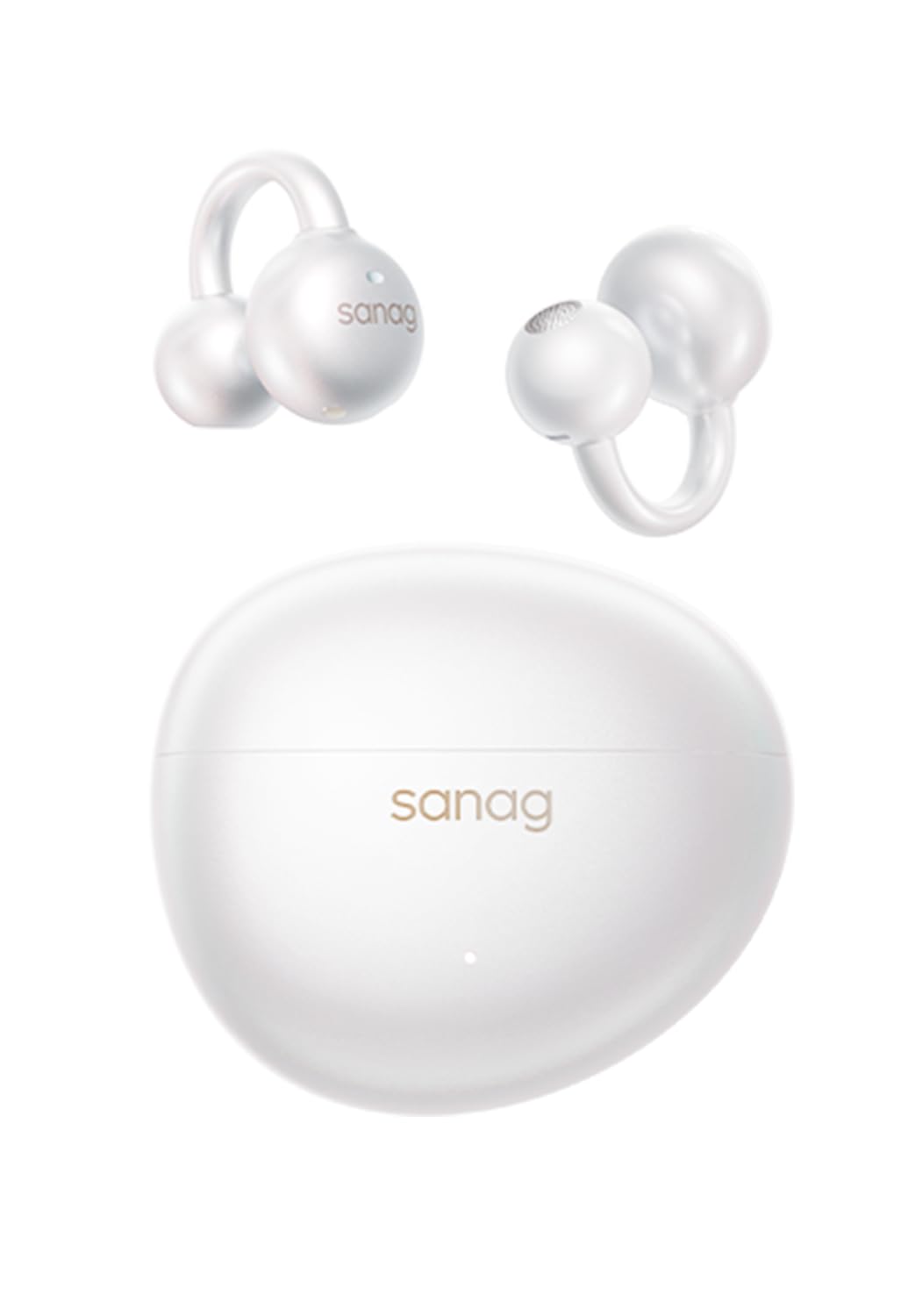 SANAG Cuffie Open Ear Bluetooth 6.0, Auricolari Clip-on Senza Fili con Audio Dyna HiFi, Anti-Perdita di Suono, AI ENC, IP67 Impermeabile, Batteria 40H, Controllo App per Sport Corsa