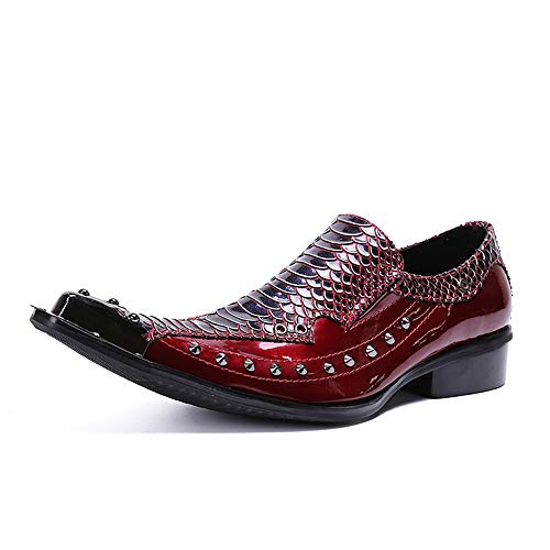 Chaussures formelles en cuir véritable à texture peau de serpent et bout métal Rui Landed