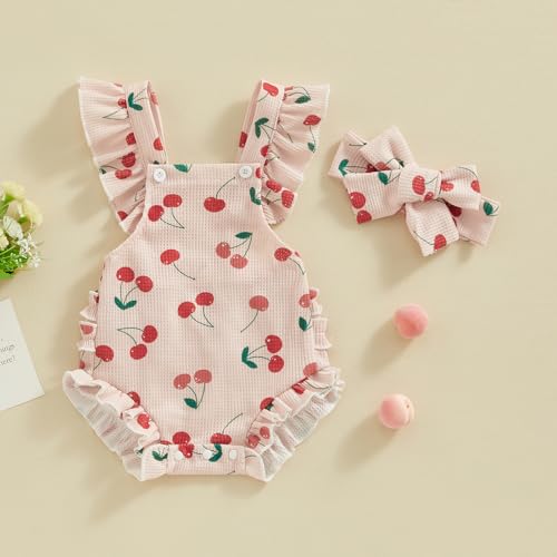 Mubineo Baby Girl Summer Clothes Ruffle Overall Romper Outfits Cute Sleeveless Overalls Rompers Newborn Outfit2