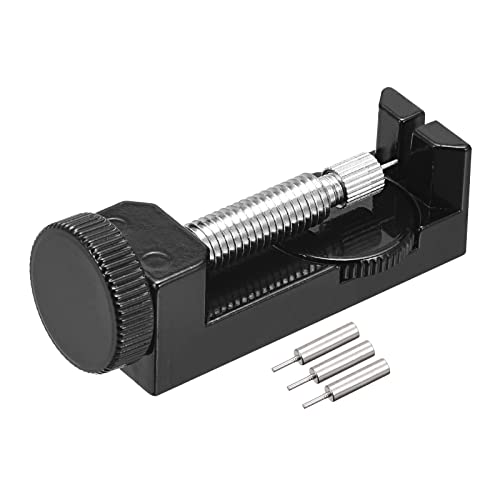 uxcell Strap Link Pin Removal Tool with 3 Pins, 35mm Adjustable Width for Re-Size Watch Band, Black