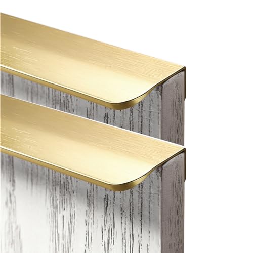 2 Piezas Tiradores de Muebles Picaportes Ocultos Gabinete,Cocina,Baño Mango de Armario Manijas en Cocinas,Perillas de Cajones Aluminio,Pomos de Puerta de Cajón (1000mm,Oro cepillado)