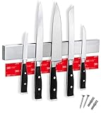Cucino Magnetic Knife Strip Adhesive - No Drilling 16 Inch Stainless Steel Magnetic Knife Holder for Wall