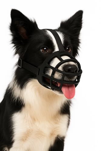 maulkorb Hund - maulkorb mittlere Hunde - Silikon Maulkorb verstellbar weich komfortabel - für Training, Spaziergang & Tierarzt - Flamingo Maulkorb Benzo L