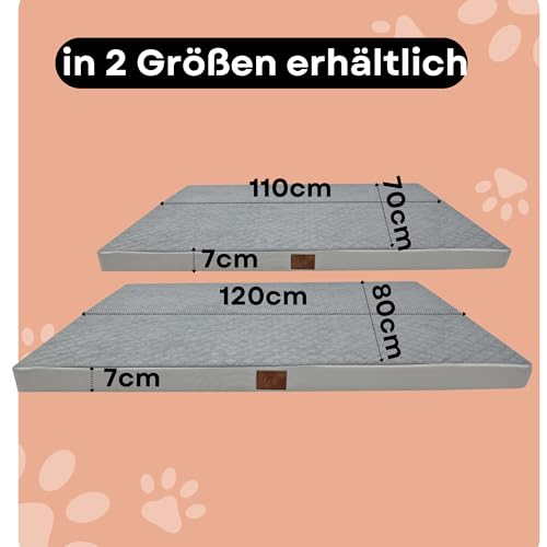 Odolplusz Orthopädisches Hundebett Grosse Hunde | Hundekissen für mittelgroße und große Hunde | Hundematratze mit Waschbarem Bezug | (Graphit, 100x70x7cm)