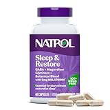 Natrol Sleep & Restore Capsules - Calm Magnesium Glycinate, Magnesium Sleep Aid with GABA, Melatonin 5mg, Botanical Blend, 30 Day Supply
