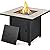 Yaheetech Propane Gas Fire Pit 30 Inch 50,000 BTU Square Gas Firepits with Ceramic Tabletop and Fire Glass, Multi-Function Outdoor Heating Fire Table for Garden/Patio/Courtyard/Party, Black