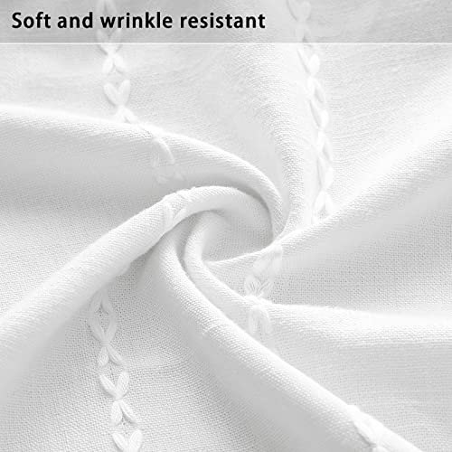 Rideau de douche rustique chic pour douche d'angle en coton blanc