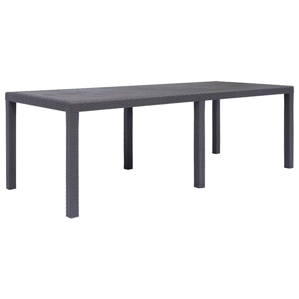 Stół ogrodowy z tworzywa sztucznego 220 x 90 x 72 cm brązowy wygląd rattanu | Odporny na warunki atmosferyczne, łatwy w pielęgnacji, lekki, łatwy montaż, do ogrodu, na taras, kemping
