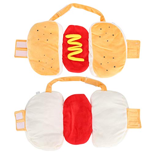Haustier Hot Dog Kostüm Hamburger Design Hund Kleidung Outfit Weihnachtsfeier Dress Up Hund Hot Dog Cosplay Anzug für Welpen Kätzchen (L)