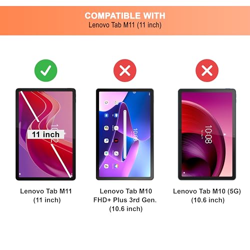 Image of CEDO Tri-Fold for Lenovo Tab M11 (11 inch) Smart Case Flip Cover with Multi Viewing Angles Stand | Pencil Holder | Heat Dissipation | TPU Backcover (Black)