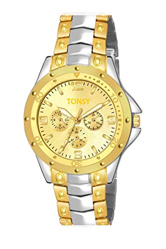 TONSY Analogue Golden Metal Chain Watch for Men and Boys Ghadi Golden Watch for Men