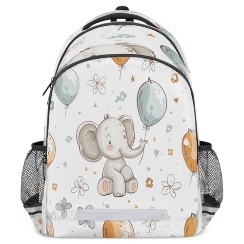 Hand Painted Elephant Balloon Flower Backpack with Chest Strap Reflective Lightweight Travel Hiking Backpack for Men Women Waterproof Daypack Back Pack for Commute Camping2