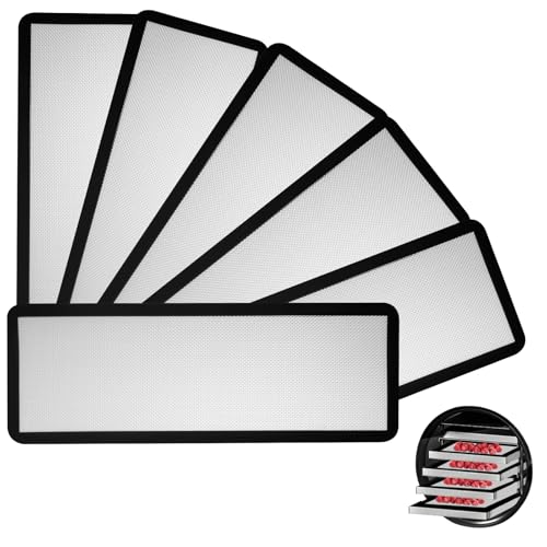 6 PCS Silicone Mats for Harvest Right Freeze Dryer Medium Dryer Trays, 17 x 6.8 in Non-Stick Silicone Baking Mat, Reusable Freeze Dryer Accessories, Trays Drying Liners for Kitchen, Dishwasher Safe
