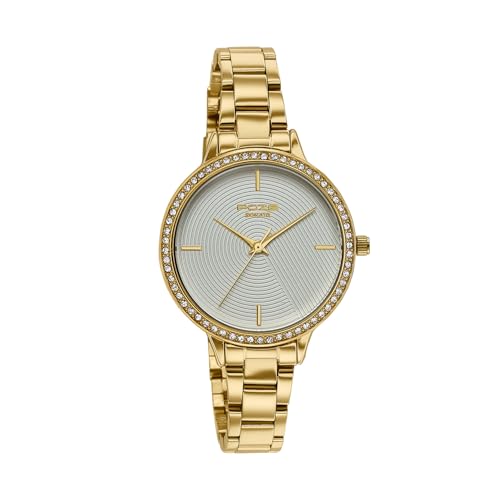 Image of Sonata Poze 9 with Quartz Analog Silver Dial IPG Strap Watch for Women - SP80187YM01W