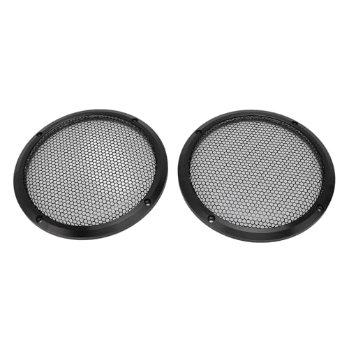 6.6 Inch Car Speaker Grill Cover, Universal Radio Speaker Grills Decorative with 8PCS Screws for Home Theater Ship, Car (Black)